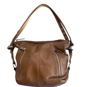 Tignanello brown pebbled leather hobo or satchel  bag